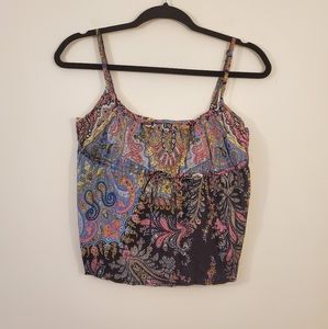 Bebe moda paisley silk tank top small